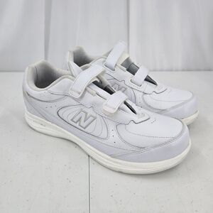 New Balance Men's 577 Hook and Loop Walking Shoes White Size 13 Wide 4E MV577VW.